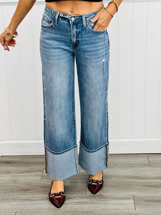 Feeling Cute And Cuffy Wide Denim Jeans (Reg.)