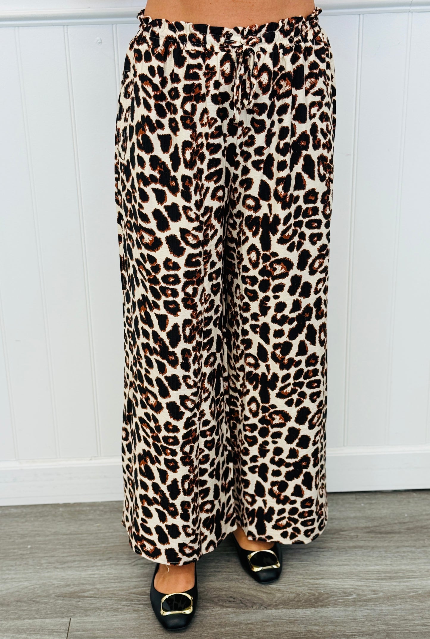 Leopard Combo Wide Leg Pants (Reg & Plus)