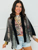 Black Sparkly Mesh Detailed Cardigan (Reg. and Plus)