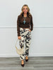 Cream Cow Print Cargo Pants (Reg.)