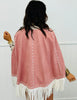 Pink Fringe Detail Open Cape Jacket (Reg.)