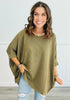 Andree Curly Ribbed Poncho Top (Reg. and Plus) - 8 Colors