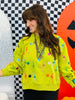 Queen Of Sparkles Lime Green Multi Skeleton Sweatshirt (Reg. and Plus)
