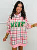 Pink Plaid Combo Merry Patch Sweatshirt (Reg.)