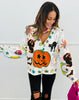 Queen Of Sparkles Ivory Halloween Icon Button Up Cardigan (Reg. and Plus)