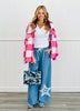 Pink Plaid Button Down Jacket (Reg.)