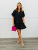 Black Zip Up Mini Dress (Reg & Plus)
