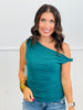 Glitter One Shoulder Fitted Top (Reg.) - 6 Colors