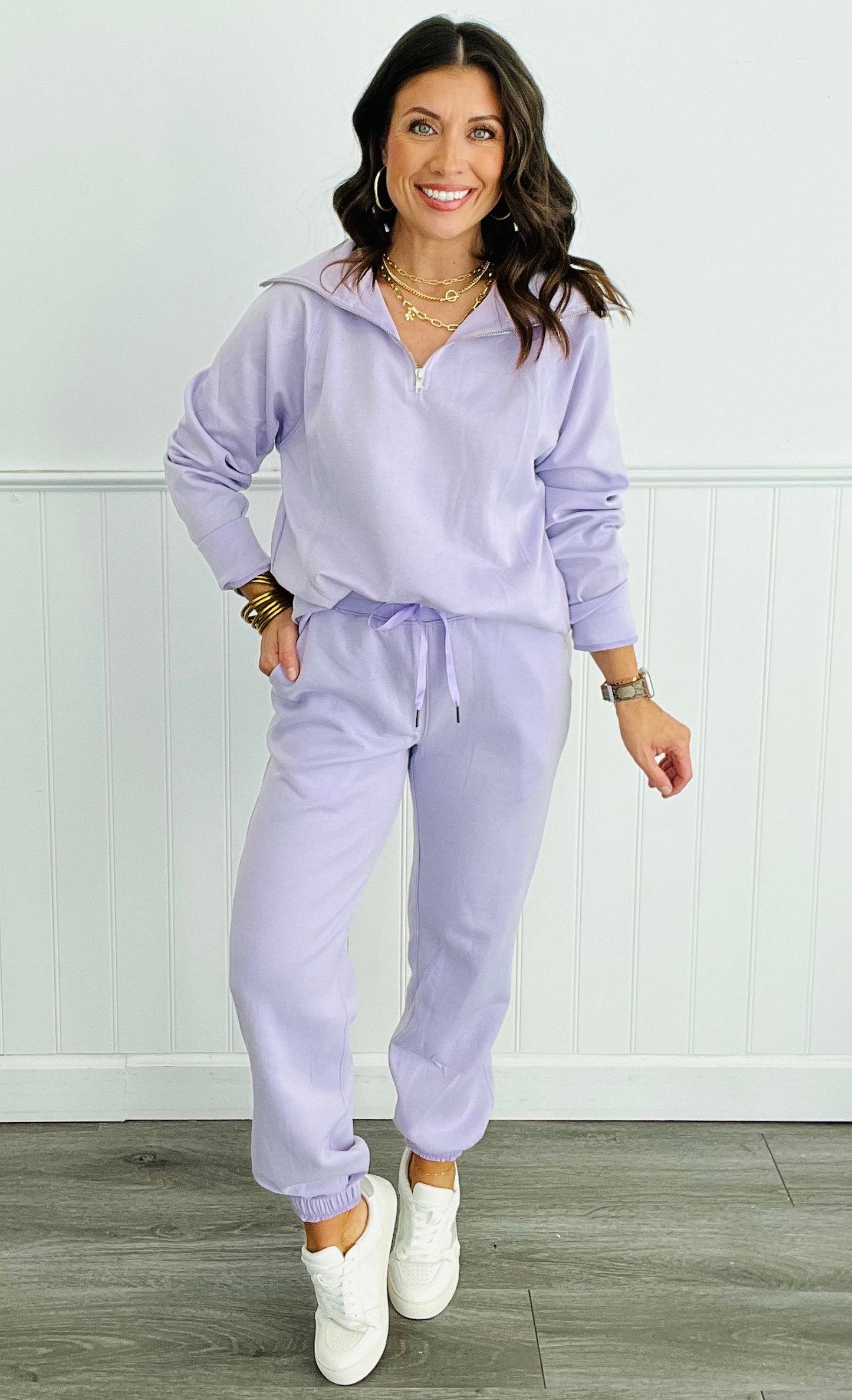 Dear Scarlett Get Comfy Quarter Zip Top & Jogger Set (Reg. and Plus) - 7 Colors