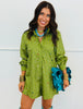 Queen Of Sparkles Olive Multi Rhinestone Button Up Romper (Reg. and Plus)