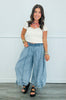 Denim Ruching Detail Pants (Reg.)