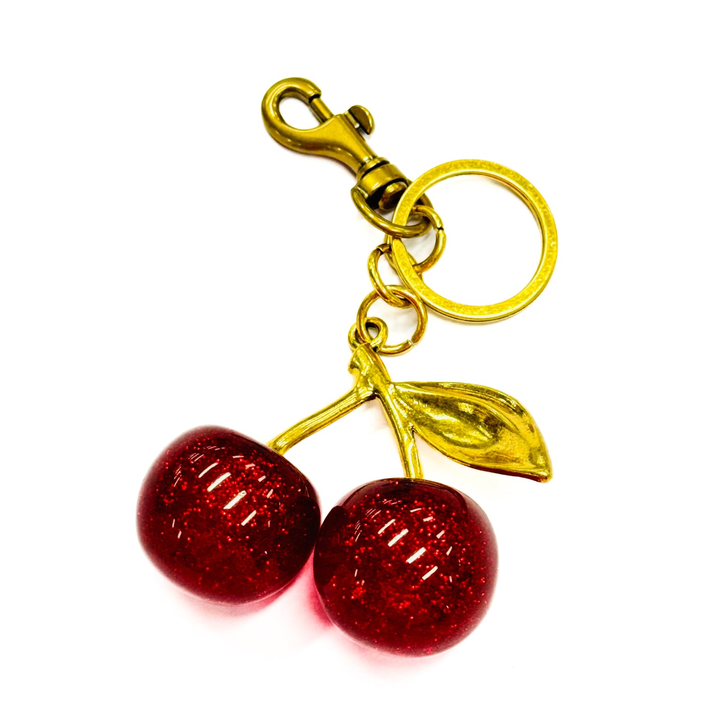 Glitter Cherry Bag Charm