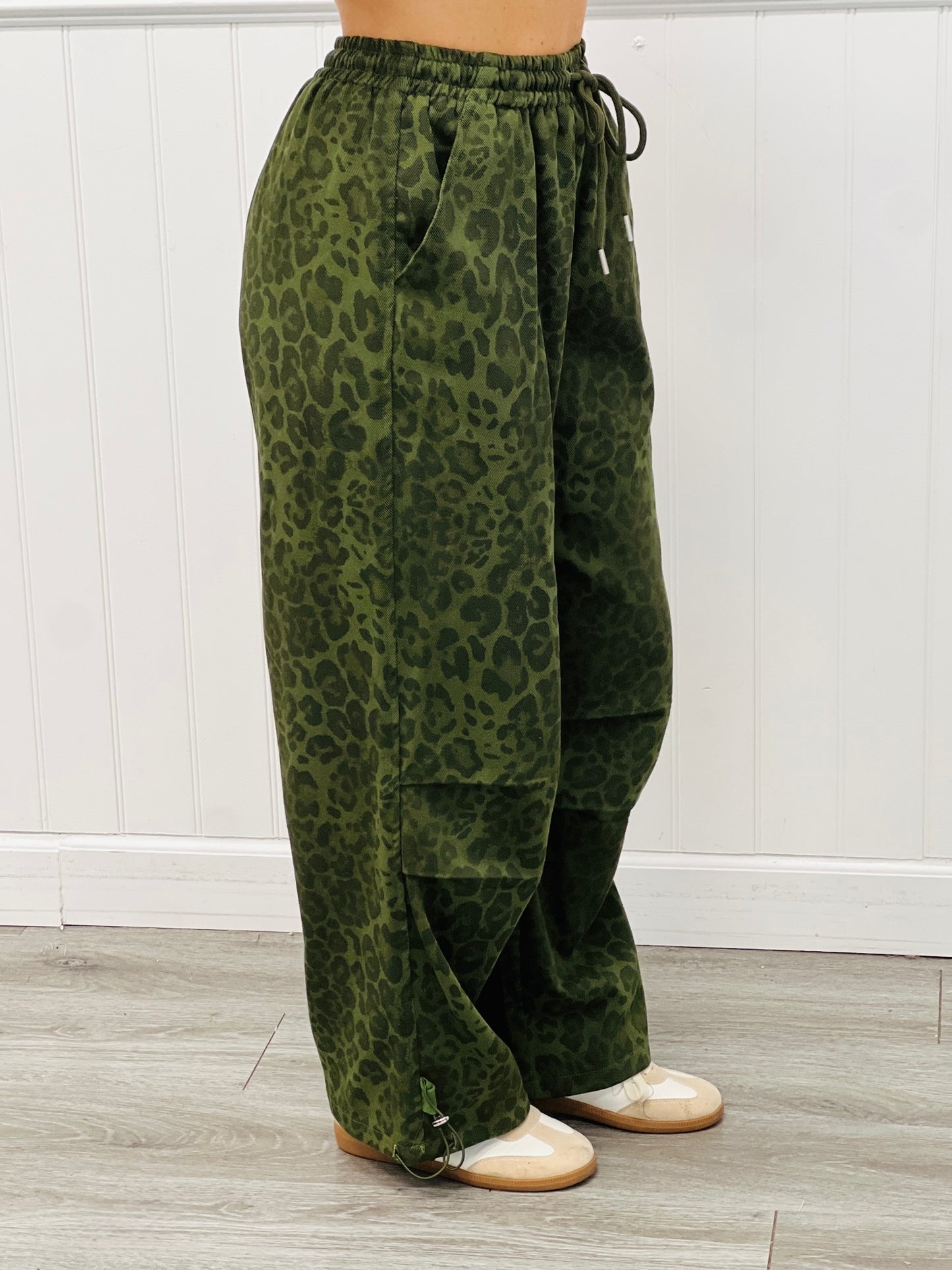 Olive Color Me Leopard Jogger Pants Remix (Reg & Plus)