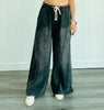 Washed Charcoal Wide Denim Pants (Reg)