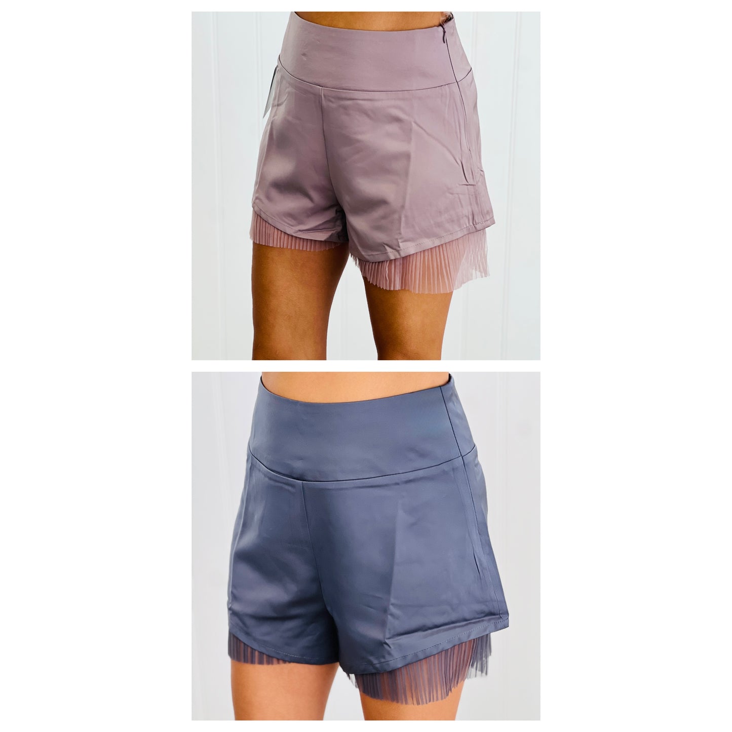 Mesh Lace Trim Shorts (Reg.)-2 Colors