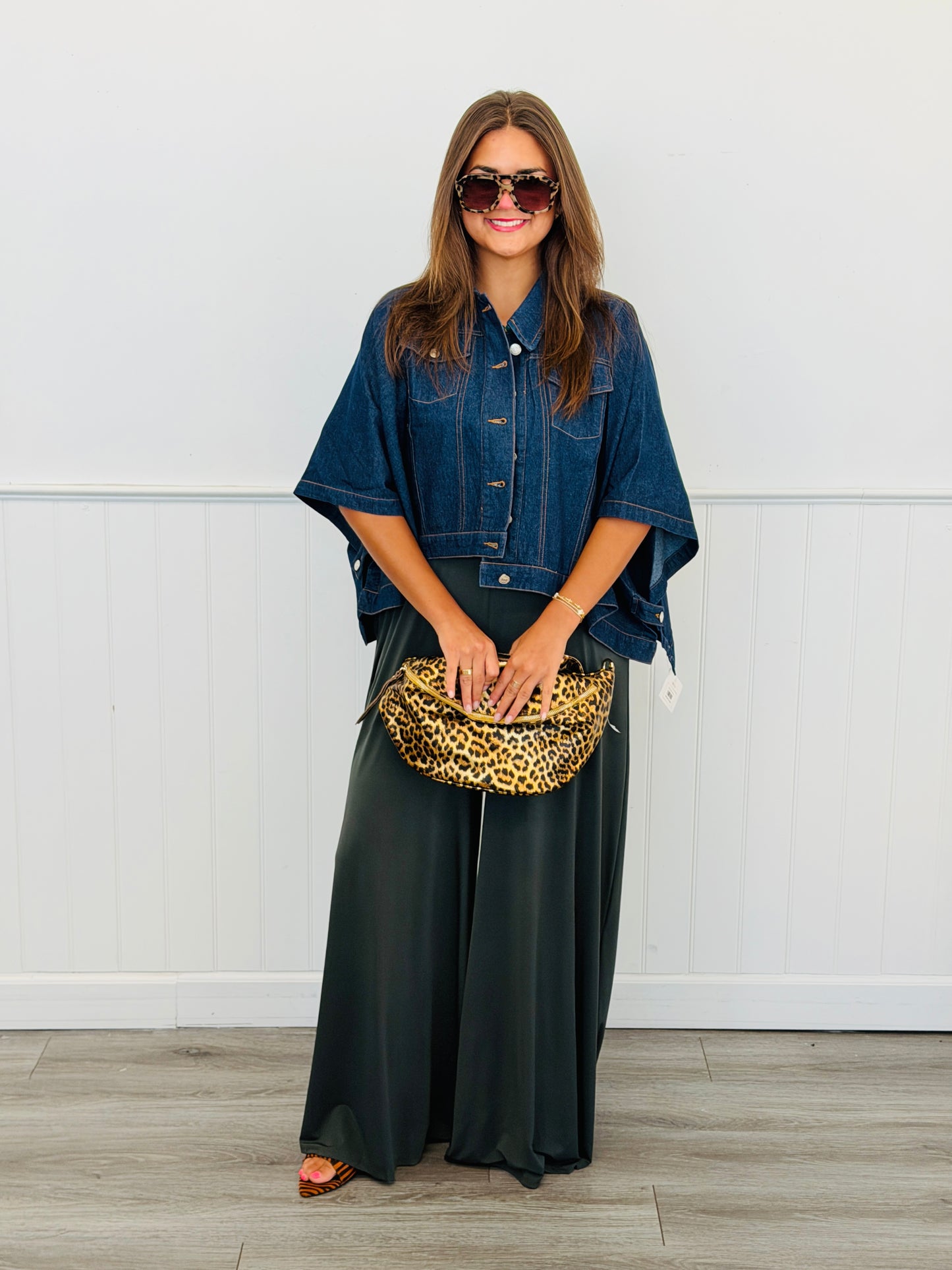 Dark Wash Denim Poncho Jacket (Reg.)