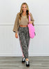 Leopard Print Side Stripe Joggers (Reg.)