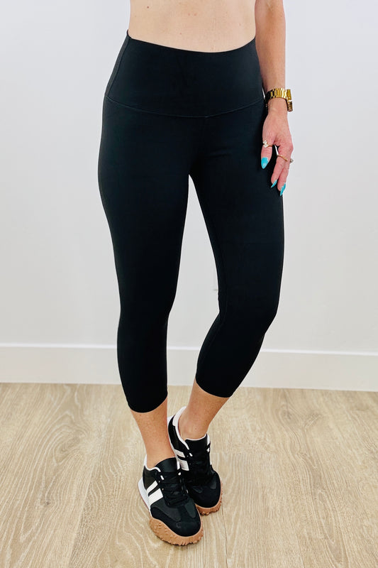 Essential Black Capri Leggings (Reg & Plus)