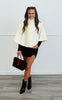 Cream Short Cape Coat (Reg & Plus)