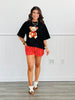 Red Striped Elastic Waist Shorts (Reg.)