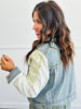 POL- Denim-Ivory Floral Denim Jacket (Reg)