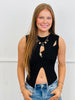 Ribbed Knit Cut Out Sleeveless Top (Reg.)-6 Colors