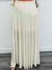 Beige Semi Sheer Overlay Top & Maxi Skirt Set (Reg.)