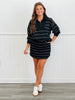 Striped Quarter Zip Top (Reg & Plus)-2 Colors