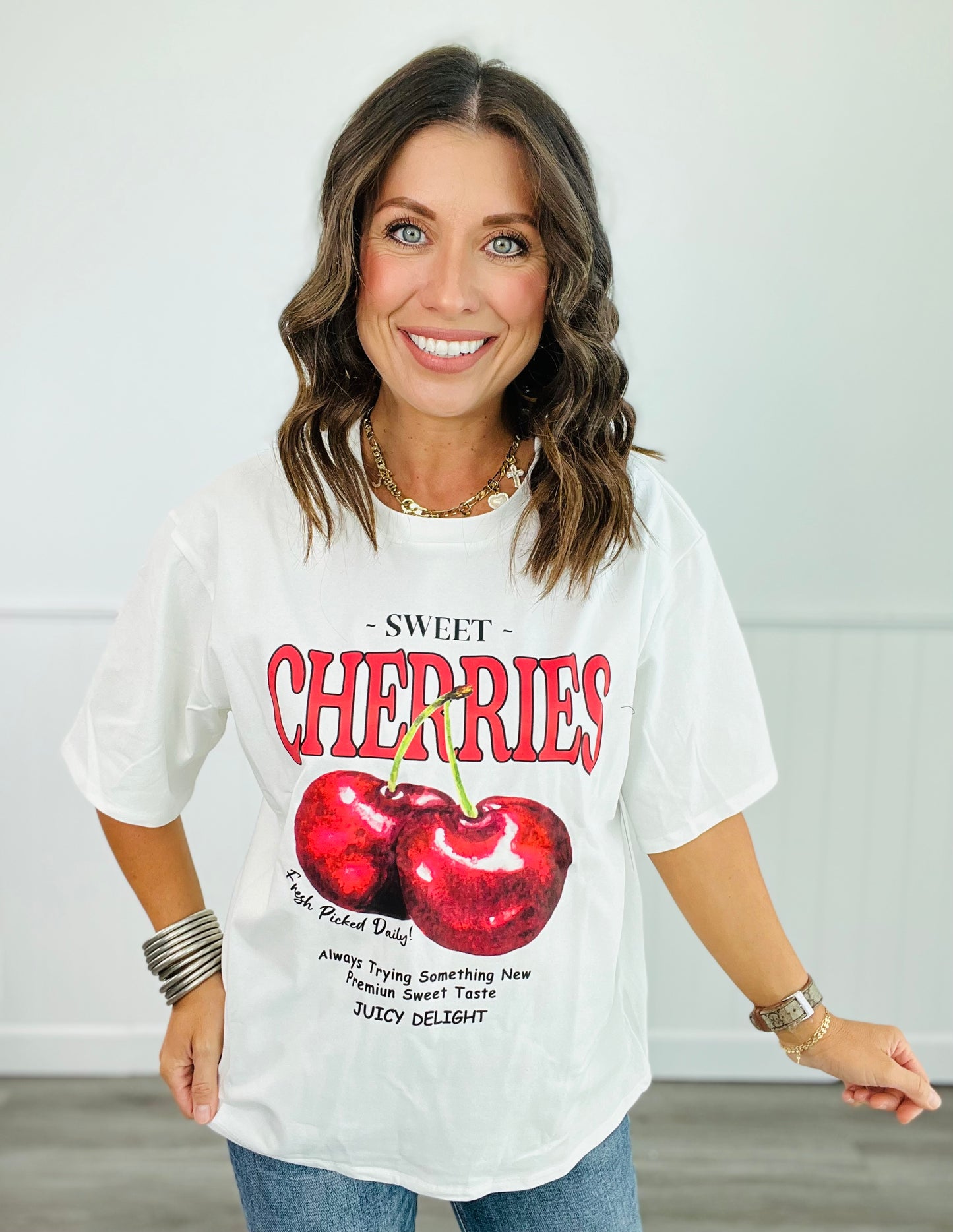 Cherry Juicy Delight Graphic Tee (Reg.)- 2 Colors