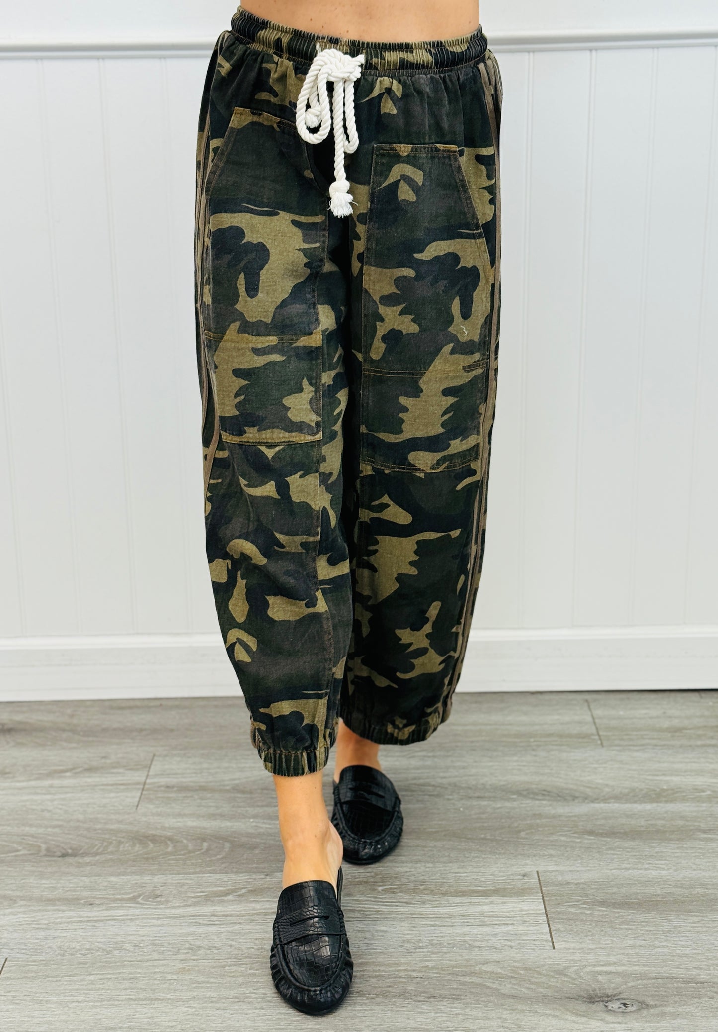 Washed Camo Side Tape Stripe Pants (Reg & Plus)