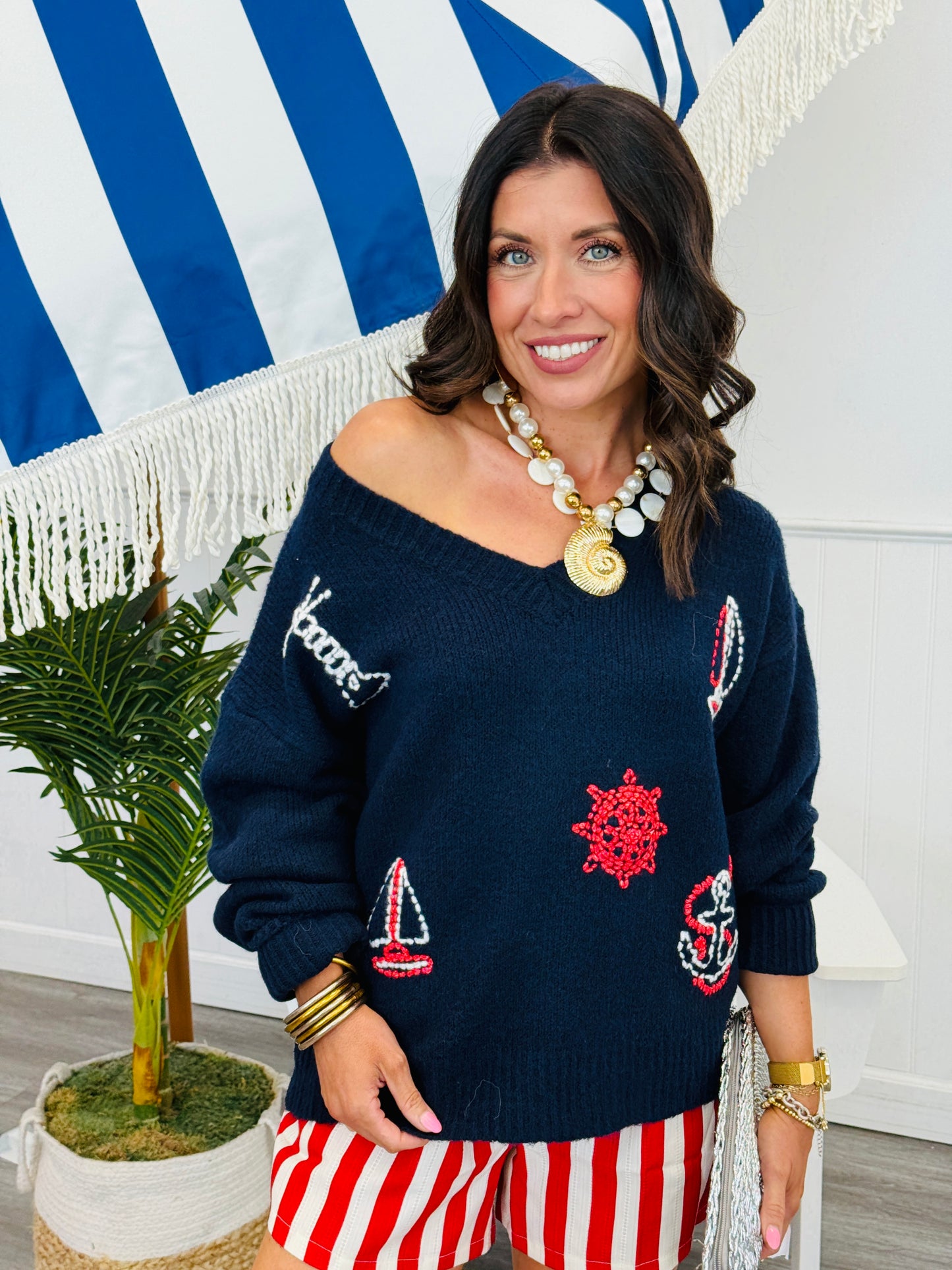 Navy Harbor Knit Sweater (Reg.)