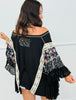 POL Black Beauty Lace Flower Accent Top (Reg.)