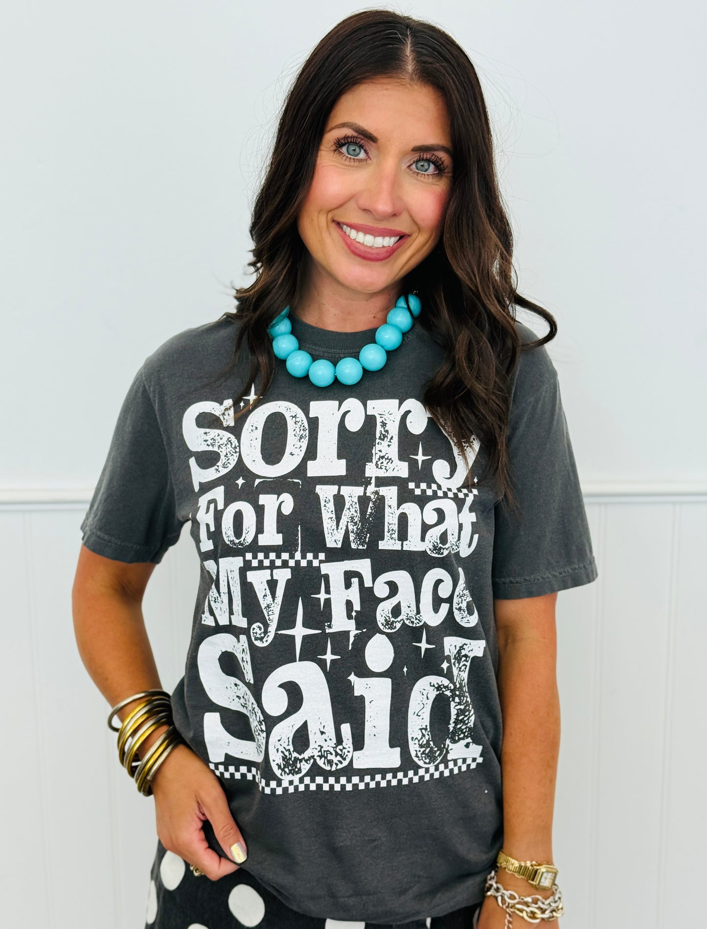 Sorry For What My Face Said Tee (Reg. and Plus)