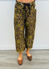 Brown Floral Jacquard Barrel Jeans (Reg.)