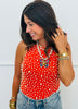 Orange Pearl Mesh Sleeveless Bodysuit (Reg.)