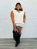 Cream Cable Knit Sweater Vest Top (Reg. and Plus)