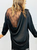 Black Lace Pearl Button Down Top & Maxi Skirt (Reg.)