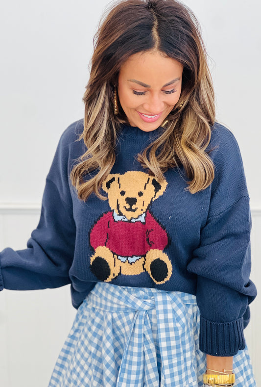 Navy Teddy Bear Love Sweater (Reg.)