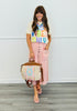 Rose Pink Cropped Wide Leg Pants (Reg. and Plus)