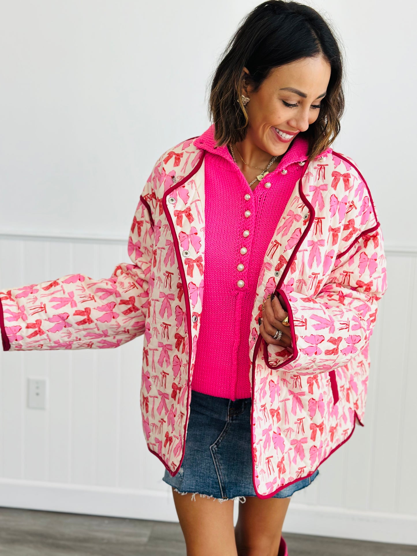 Pretty In Pink Multi Bows Jacket (Reg & Plus)