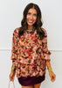 Mauve Multi Floral Print Blouse (Reg & Plus)