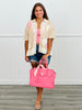 Beige Flower Patch Lace Trim Shirt  (Reg & Plus)