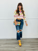 Multi Plaid Sweater Pullover Top (One Size)