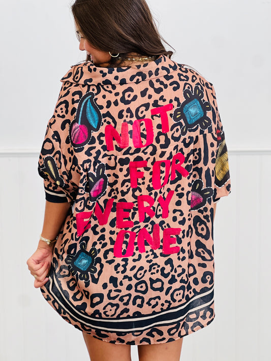 Leopard Not For Everyone Button Up Top (One Size)