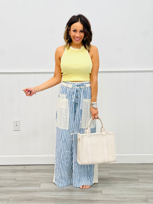 POL Denim Stripe Wide Leg Pants (Reg.)