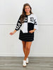 Black/White Game Day Color Block Top (Reg. and Plus)