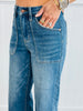 Judy Blue Ready To Work It Wide Leg Crop Jeans (Reg. & Plus)