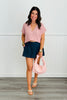 Mauve Split Neck Knit Sweater (Reg. and Plus)