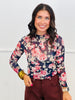 Semi Sheer Floral Print Mesh Top (Reg.) - 3 Colors
