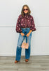 Burgundy/Pink Polka Dot Bubble Jacket (Reg & Plus)